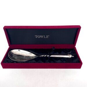 Towle Silver Plated Serving Spoon 10" With Red Velvet Box